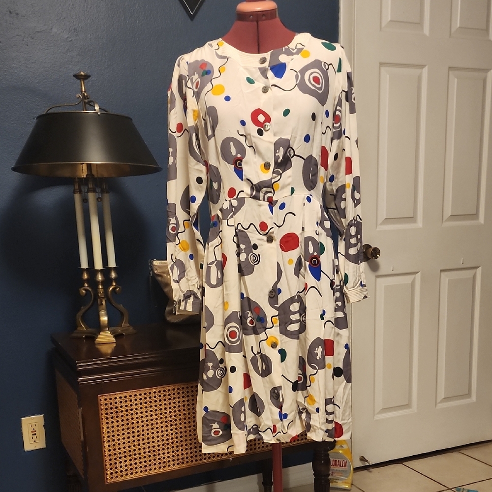 Vintage Albert Nipon Silk Dress '80s
